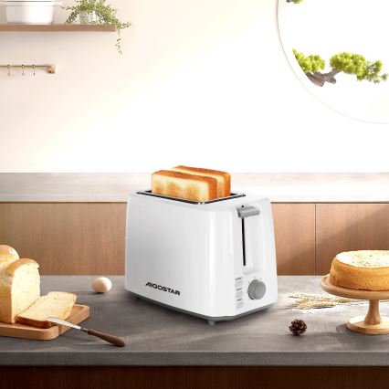 Aigostar - Toster sa dva otvora 750W/230V bela