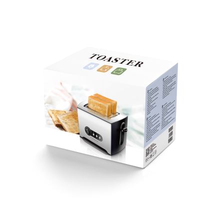 Aigostar - Toster sa dva otvora 900W/230V krom