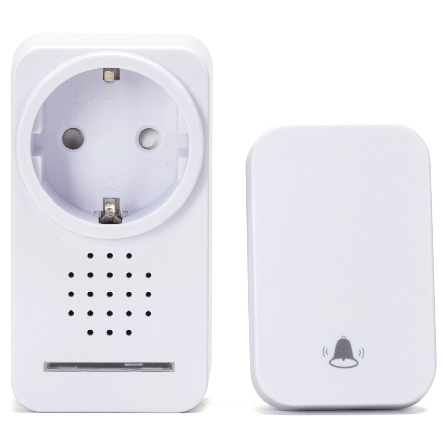 Aigostar - Utično bežično zvono 1Z 230V IPX4 bela