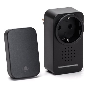 Aigostar - Utično bežično zvono 1Z 230V IPX4 crno
