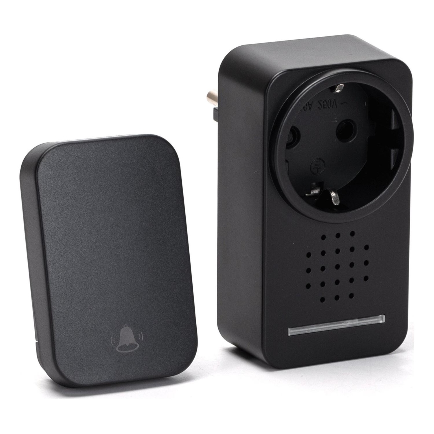 Aigostar - Utično bežično zvono 1Z 230V IPX4 crno