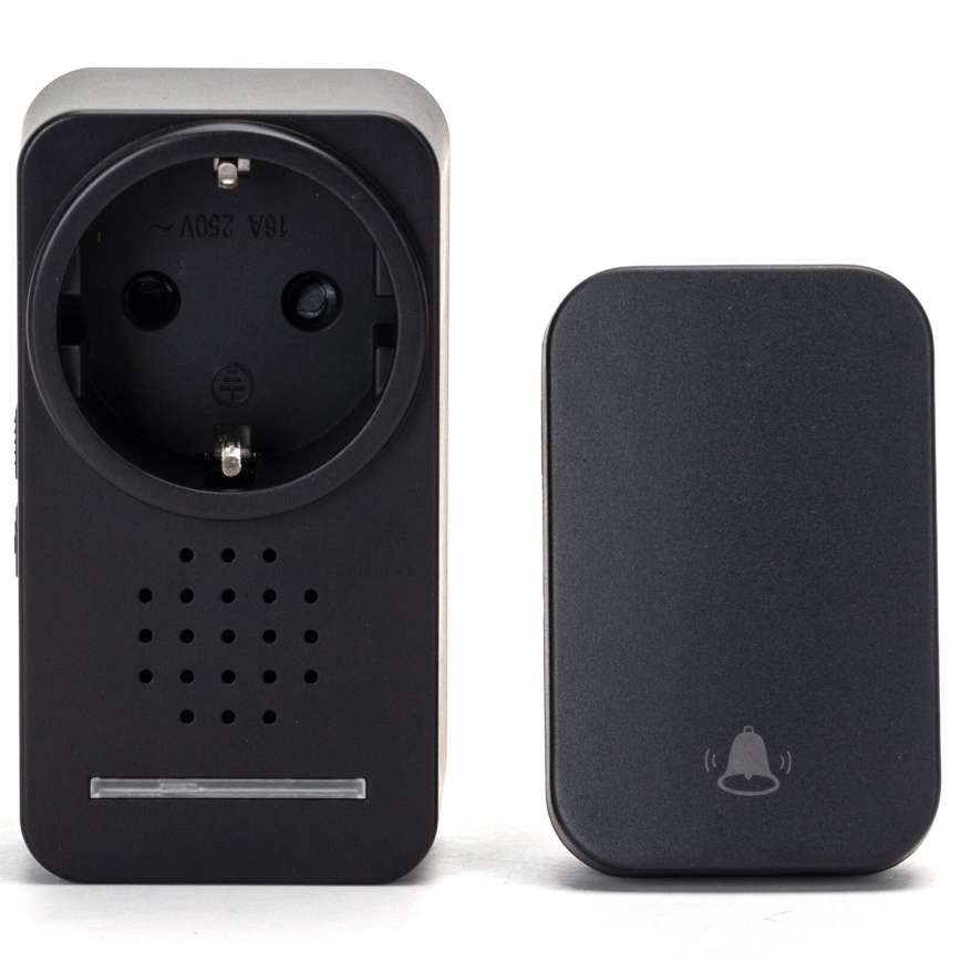 Aigostar - Utično bežično zvono 1Z 230V IPX4 crno