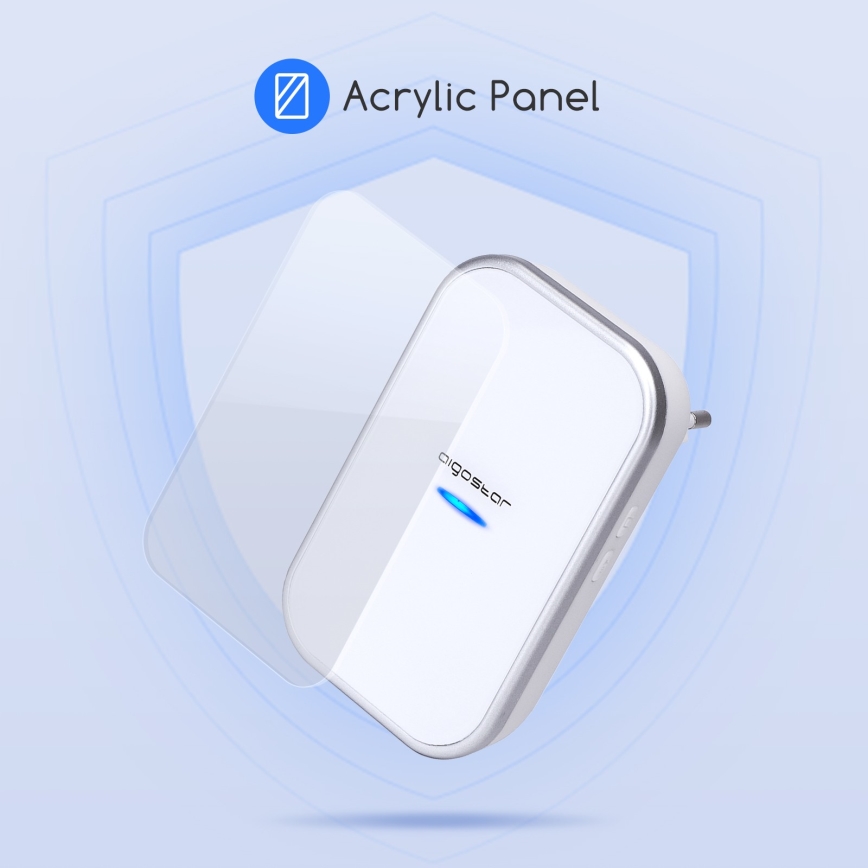 Aigostar - Utično bežično zvono 230V IP44 bela