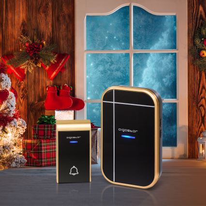 Aigostar - Utično bežično zvono 230V/12V IP44 crni