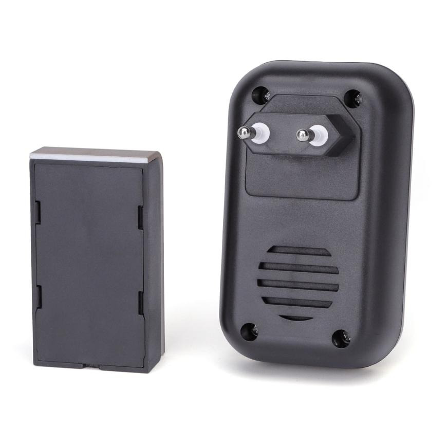 Aigostar - Utično bežično zvono 230V/12V IP44 crni