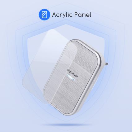 Aigostar - Utično bežično zvono 230V/12V IP44 srebrni