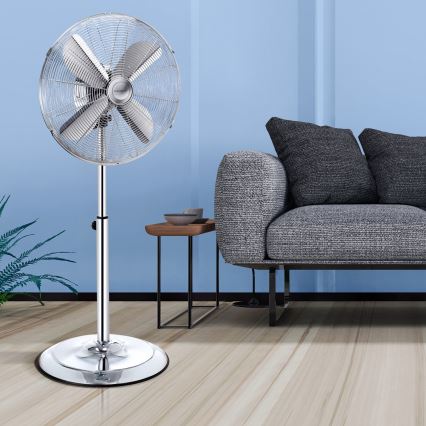 Aigostar - Stojeći ventilator 50W/230V, prečnika 44,8 cm, sjajni hrom