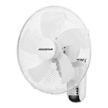 Aigostar -  Zidni ventilator 45W/230V bela + Daljinski upravljač
