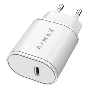 Aligator AX0001V - Brzi USB-C punjač A-MAX Power Delivery 20W, beo