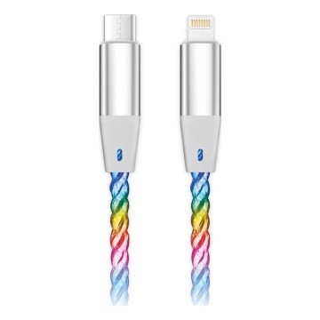 Aligator DATKP65 - USB kabl USB-C / Lightning sa LED osvetljenjem 30W USB Power Delivery 0,5m