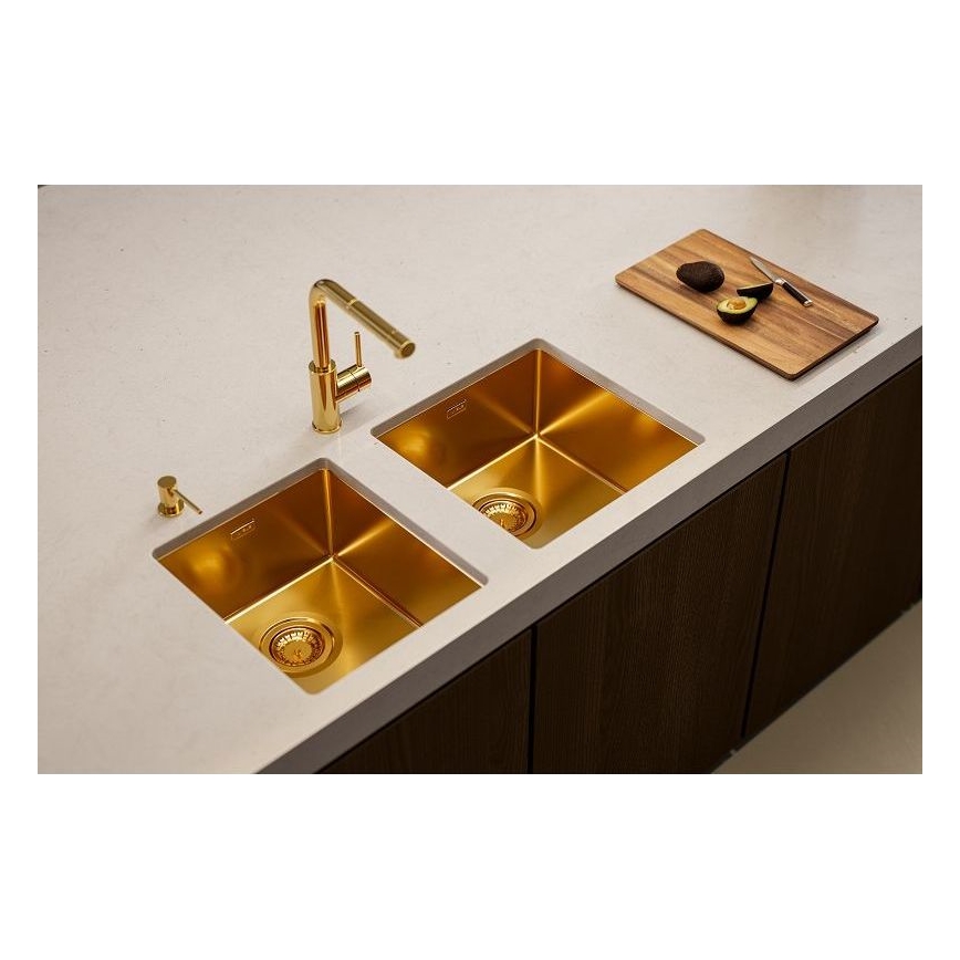 ALVEUS 1103381 - Kuhinjska sudopera QUADRIX 45x45 cm nerđajući čelik/bronzana