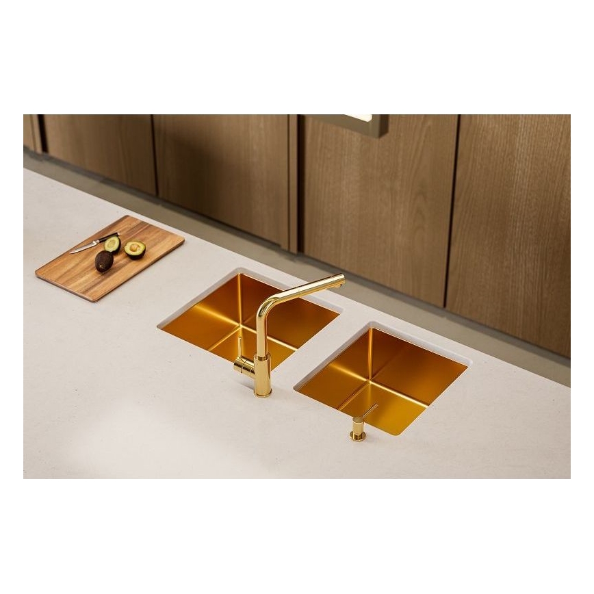 ALVEUS 1103381 - Kuhinjska sudopera QUADRIX 45x45 cm nerđajući čelik/bronzana