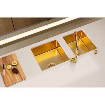 ALVEUS 1103381 - Kuhinjska sudopera QUADRIX 45x45 cm nerđajući čelik/bronzana