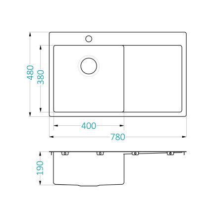 ALVEUS 1124384 - Kuhinjska sudopera QUARTO 78x48 cm nerđajući čelik