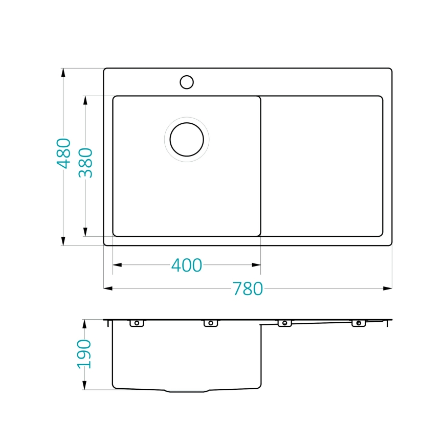 ALVEUS 1124384 - Kuhinjska sudopera QUARTO 78x48 cm nerđajući čelik