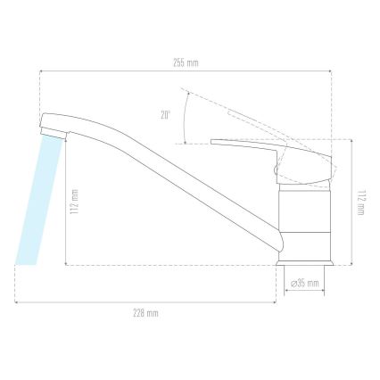 ALVEUS 1130434 - Slavina za sudoperu NINA 13,5 cm crno