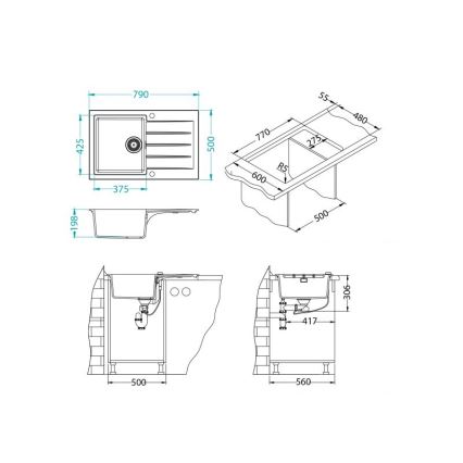 ALVEUS 1132022 - Kuhinjska sudopera CADIT 79x50 cm bela