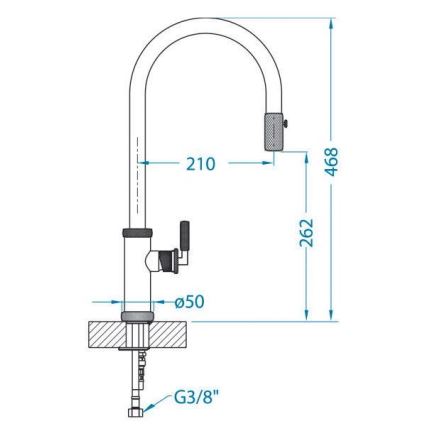 ALVEUS 1132179 - Kuhinjska baterija sa izvlačivim tušem NERINA 46,8 cm crna