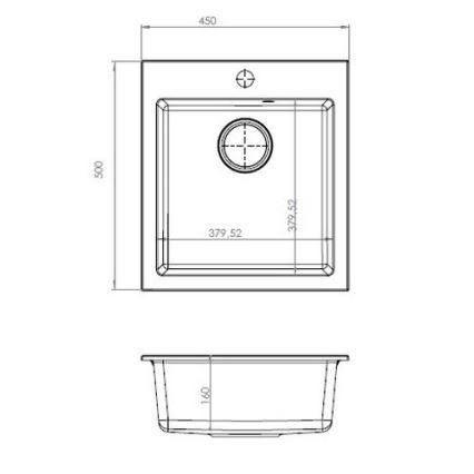 ALVEUS 1133432 - Kuhinjska sudopera CORTINA 50x45 cm crno