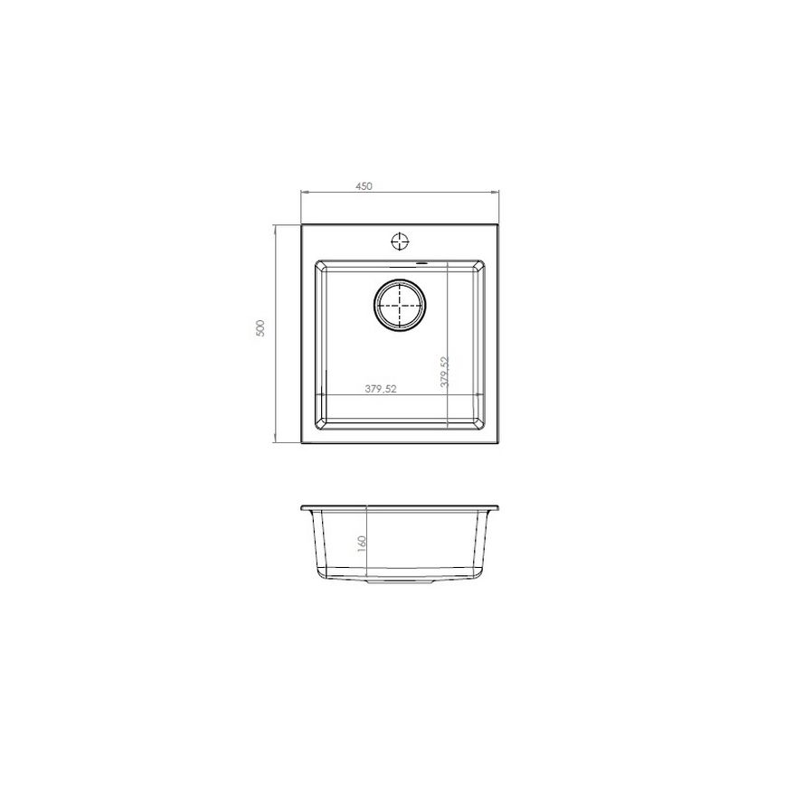 ALVEUS 1133432 - Kuhinjska sudopera CORTINA 50x45 cm crno