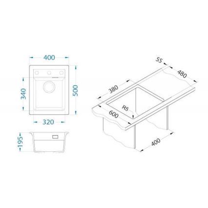 ALVEUS 1139079 - Kuhinjska sudopera ATROX 50x40 cm bela