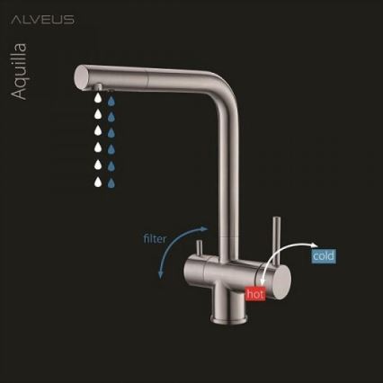ALVEUS 1139808 - Slavina za sudoperu AGUILA 33,3 cm crno