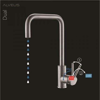 ALVEUS 1139812 - Slavina za sudoperu DUAL 37 cm crno