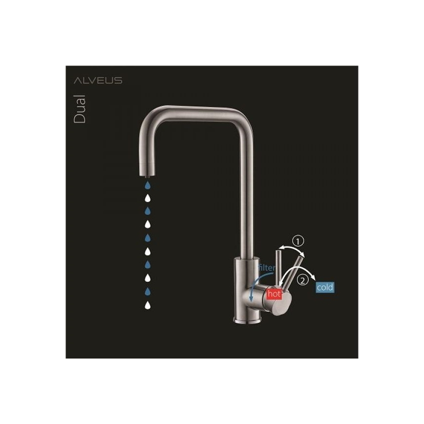 ALVEUS 1139812 - Slavina za sudoperu DUAL 37 cm crno