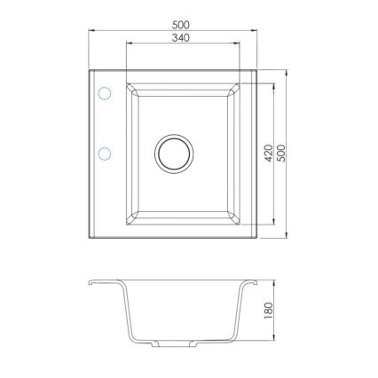 ALVEUS 1149111 - Kuhinjska sudopera GEM 50x50 cm bež