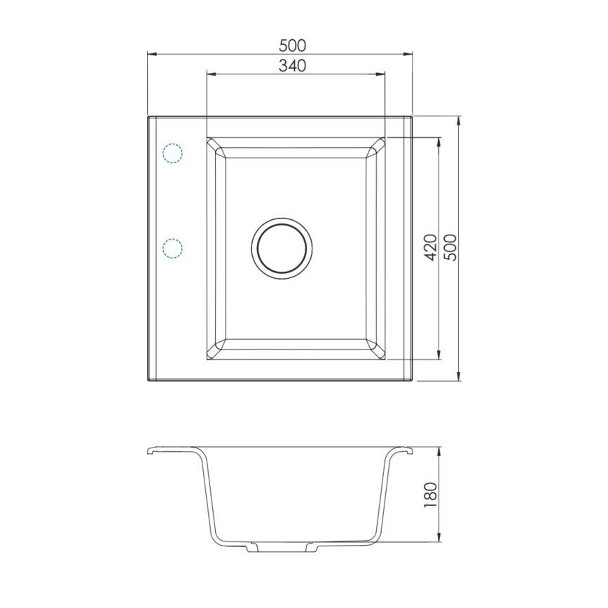 ALVEUS 1149111 - Kuhinjska sudopera GEM 50x50 cm bež