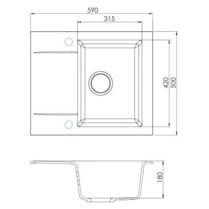 ALVEUS 1149116 - Kuhinjska sudopera GEM 59x50 cm crno