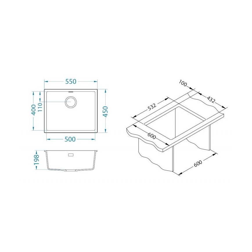 ALVEUS 1150051 - Kuhinjska sudopera OMNI 55x45 cm bela