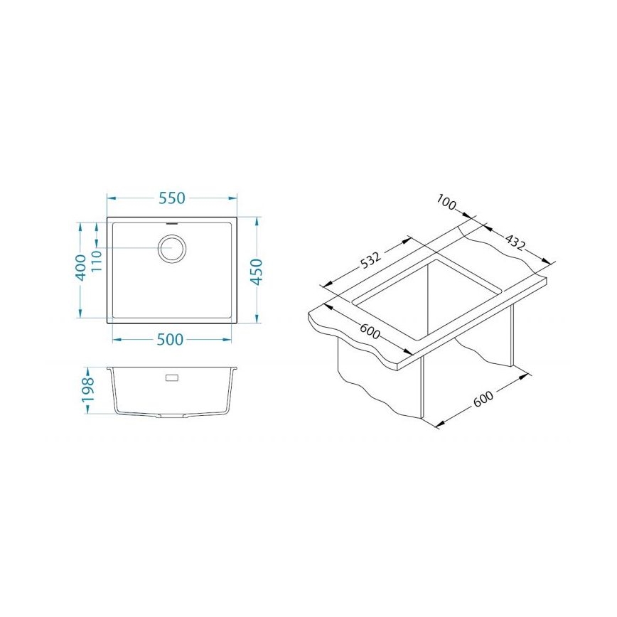 ALVEUS 1150054 - Kuhinjska sudopera OMNI 55x45 cm bež