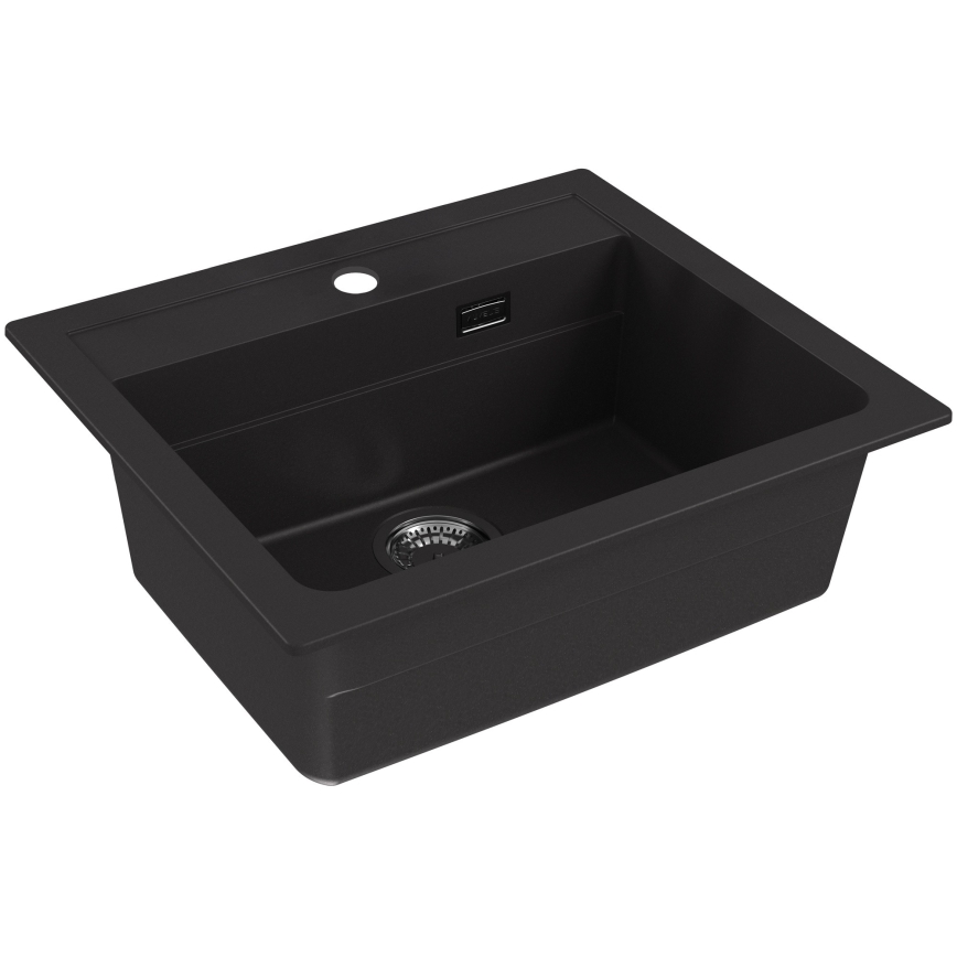 ALVEUS SETA23228 - Kuhinjski sudoper ATROX 59x50 cm + kuhinjska slavina sa fleksibilnim izlivom MINTAS 34 cm granit/mat crna
