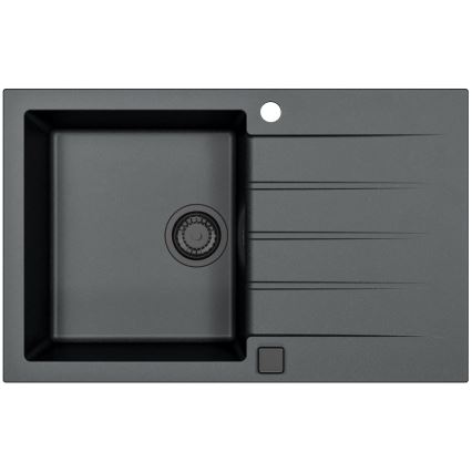 ALVEUS SETA23231 - Kuhinjski sudoper CADIT 79x50 cm + kuhinjska slavina sa fleksibilnim izlivom MINTAS 34 cm granit/mat crna