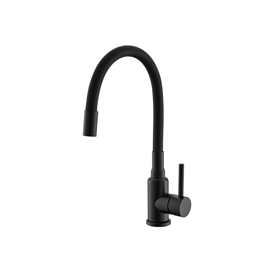 ALVEUS SETA23232 - Kuhinjska sudopera CADIT 86x50 cm + sudoperska baterija sa fleksibilnim vratom MINTAS 34 cm granit/mat crna