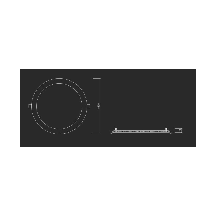 APLED - LED kupatilsko ugradno stropno svetlo RONDO LED/24W/230V IP40 Ø 30 cm mat hrom