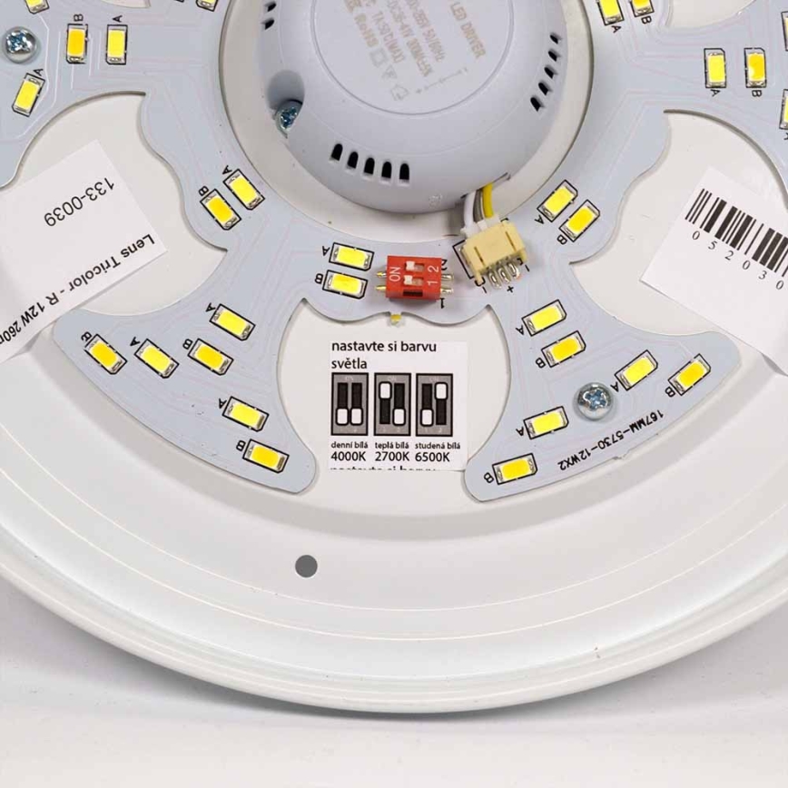 APLED - LED Plafonjera sa senzorom LENS PP TRICOLOR LED/18W/230V IP44 2700 - 6500K 1210lm