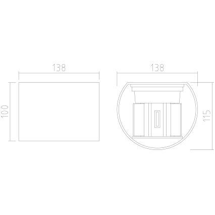APLED - LED Spoljna zidna lampa OVAL 2xLED/3W/230V IP65