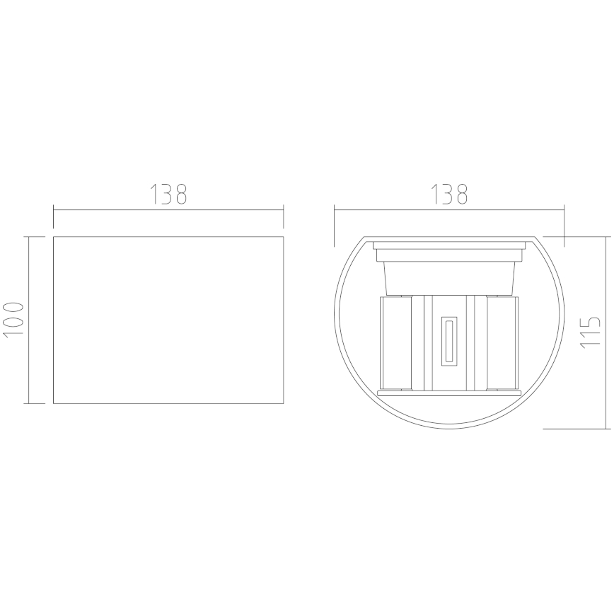 APLED - LED Spoljna zidna lampa OVAL 2xLED/3W/230V IP65