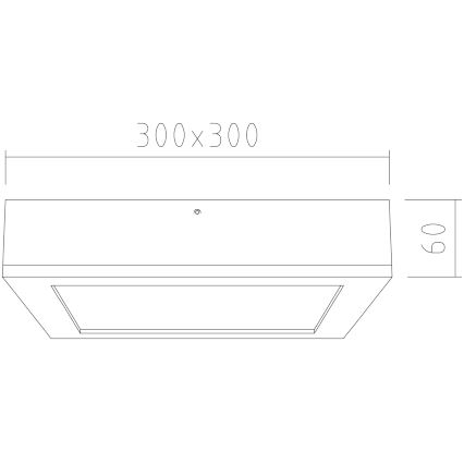 APLED - LED Stropna svjetiljka QUADRA LED/24W/230V hrast
