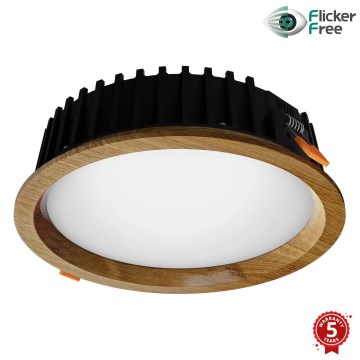 APLED - LED Ugradbena lampa RONDO WOODLINE LED/12W/230V 3000K pr. 20 cm hrast masivno drvo