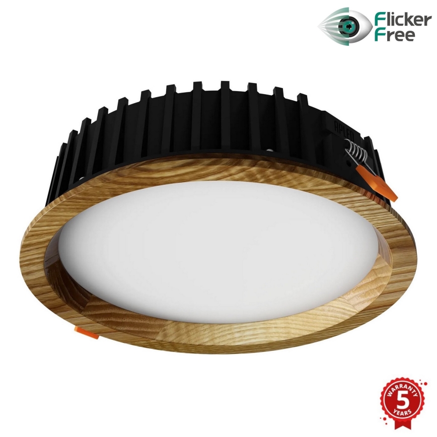 APLED - LED Ugradbena lampa RONDO WOODLINE LED/12W/230V 3000K pr. 20 cm jasen masivno drvo