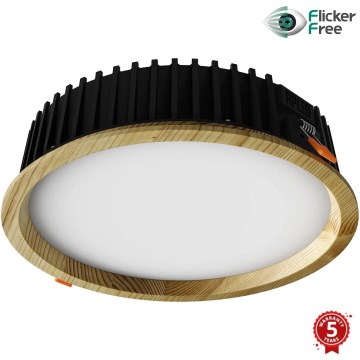 APLED - LED Ugradbena lampa RONDO WOODLINE LED/18W/230V 3000K pr. 26 cm bor masivno drvo