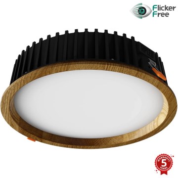 APLED - LED Ugradbena lampa RONDO WOODLINE LED/18W/230V 3000K pr. 26 cm hrast masivno drvo