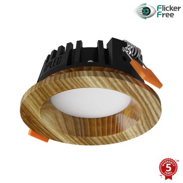 APLED - LED Ugradbena lampa RONDO WOODLINE LED/3W/230V 3000K pr. 9 cm jasen masivno drvo
