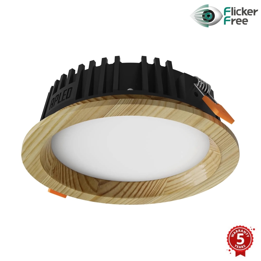 APLED - LED Ugradbena lampa RONDO WOODLINE LED/6W/230V 4000K pr. 15 cm bor masivno drvo