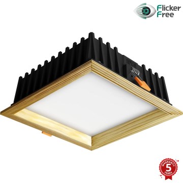 APLED - LED Ugradbena lampa SQUARE WOODLINE LED/12W/230V 3000K 17x17 cm bor masivno drvo