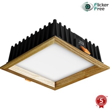 APLED - LED Ugradbena lampa SQUARE WOODLINE LED/12W/230V 3000K 17x17 cm jasen masivno drvo