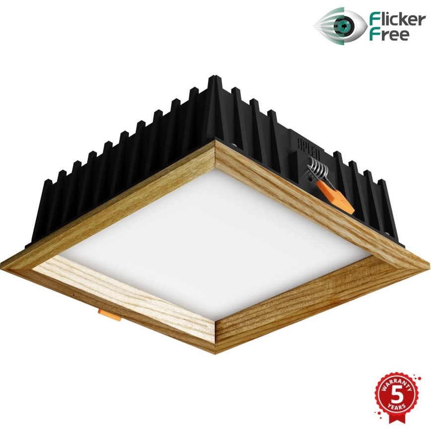 APLED - LED Ugradbena lampa SQUARE WOODLINE LED/12W/230V 3000K 17x17 cm jasen masivno drvo